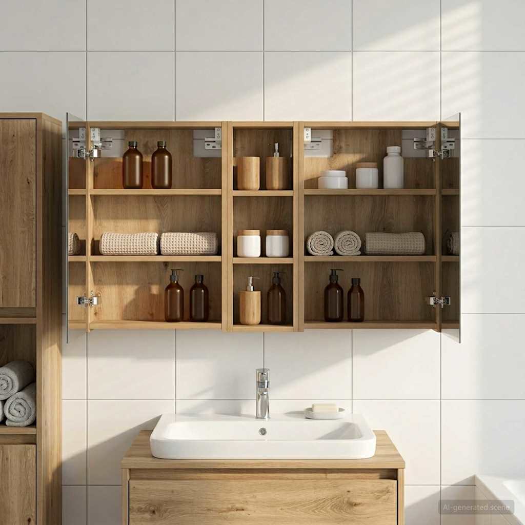 Badezimmerschrank-Set 3 pcs 80 x 10,5 x 50 cm Holzwerkstoff