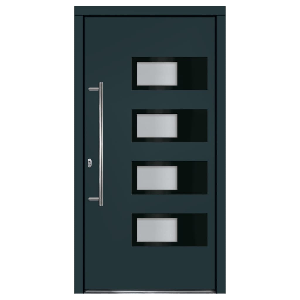 Haustür Anthrazit 100x210 cm Aluminium und PVC