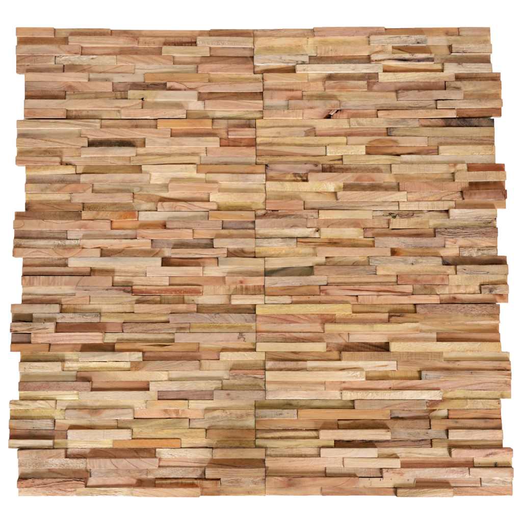 3D-Wandverkleidung 10 Stk. 1,01 m² Massivholz Teak