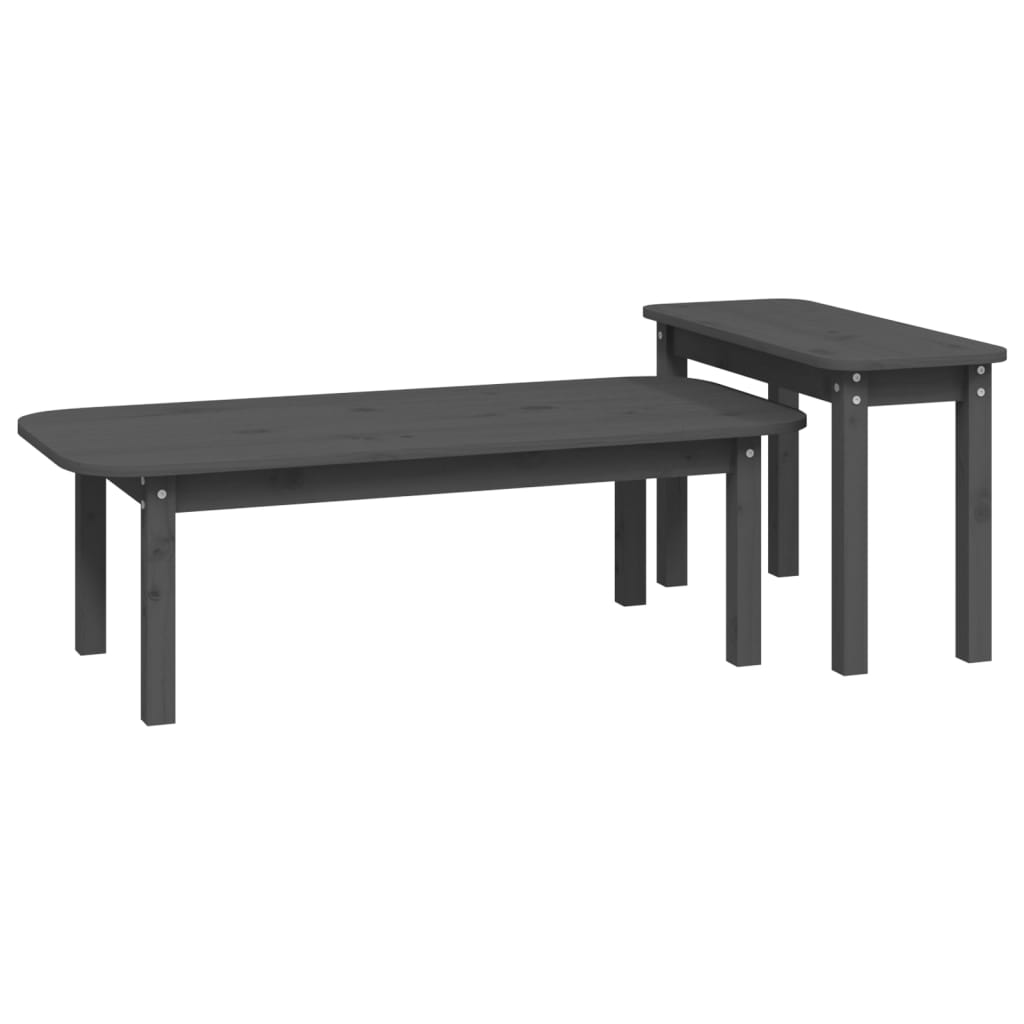 2-tlg. Couchtisch-Set Massivholz Kiefer