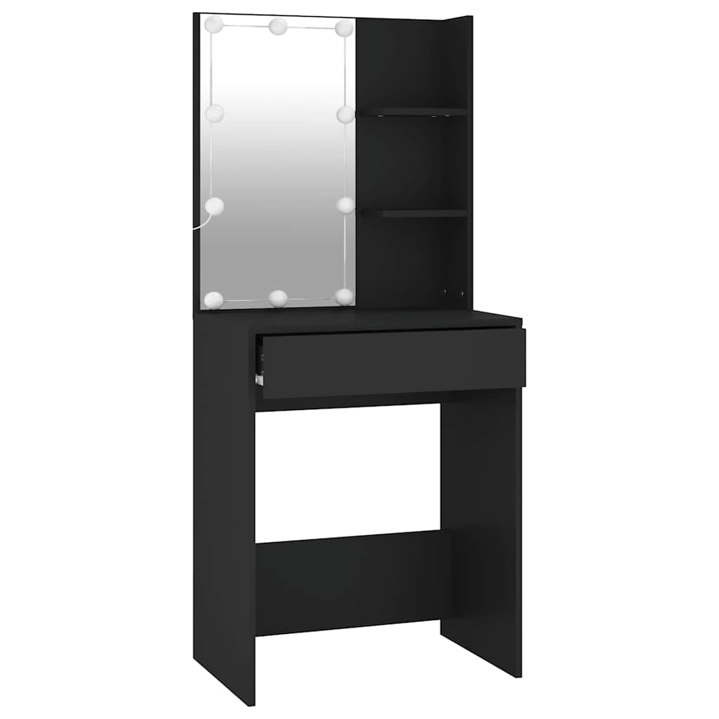 Schminktisch mit LED Weiß 60x40x140 cm