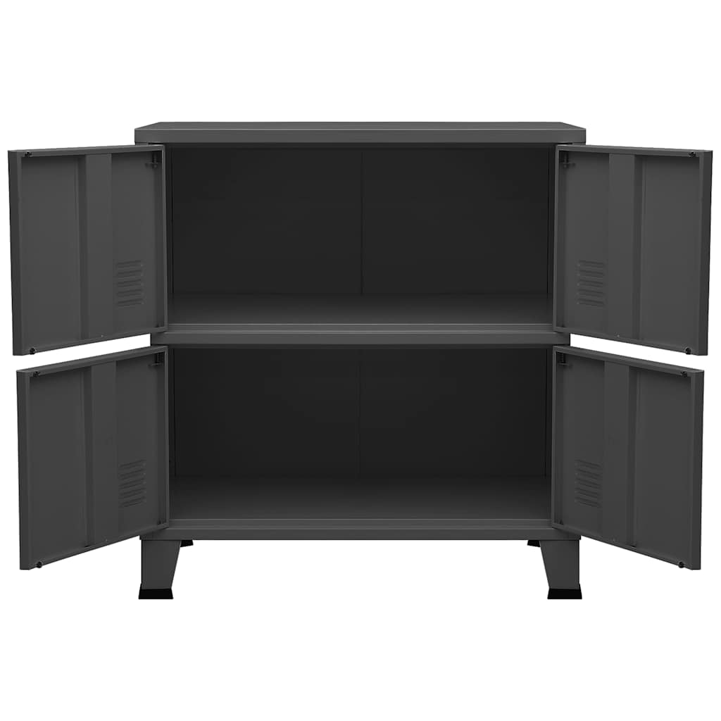 Lagerschrank Industrial Schwarz 75x40x80 cm Stahl