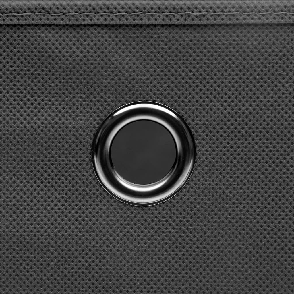 Aufbewahrungsboxen mit Deckeln 10 Stk. 28x28x28 cm Schwarz