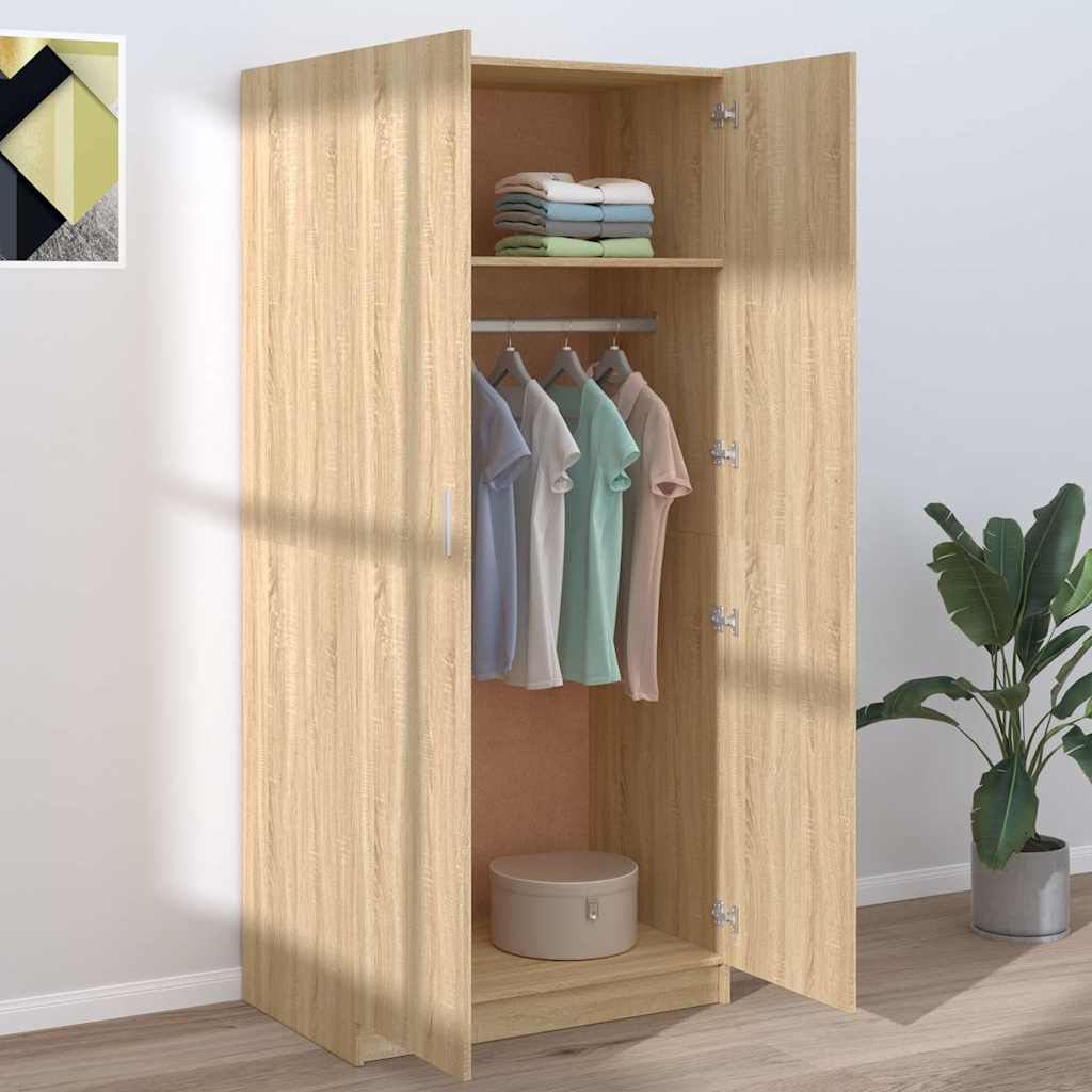 Kleiderschrank Weiß 80x52x180 cm Holzwerkstoff
