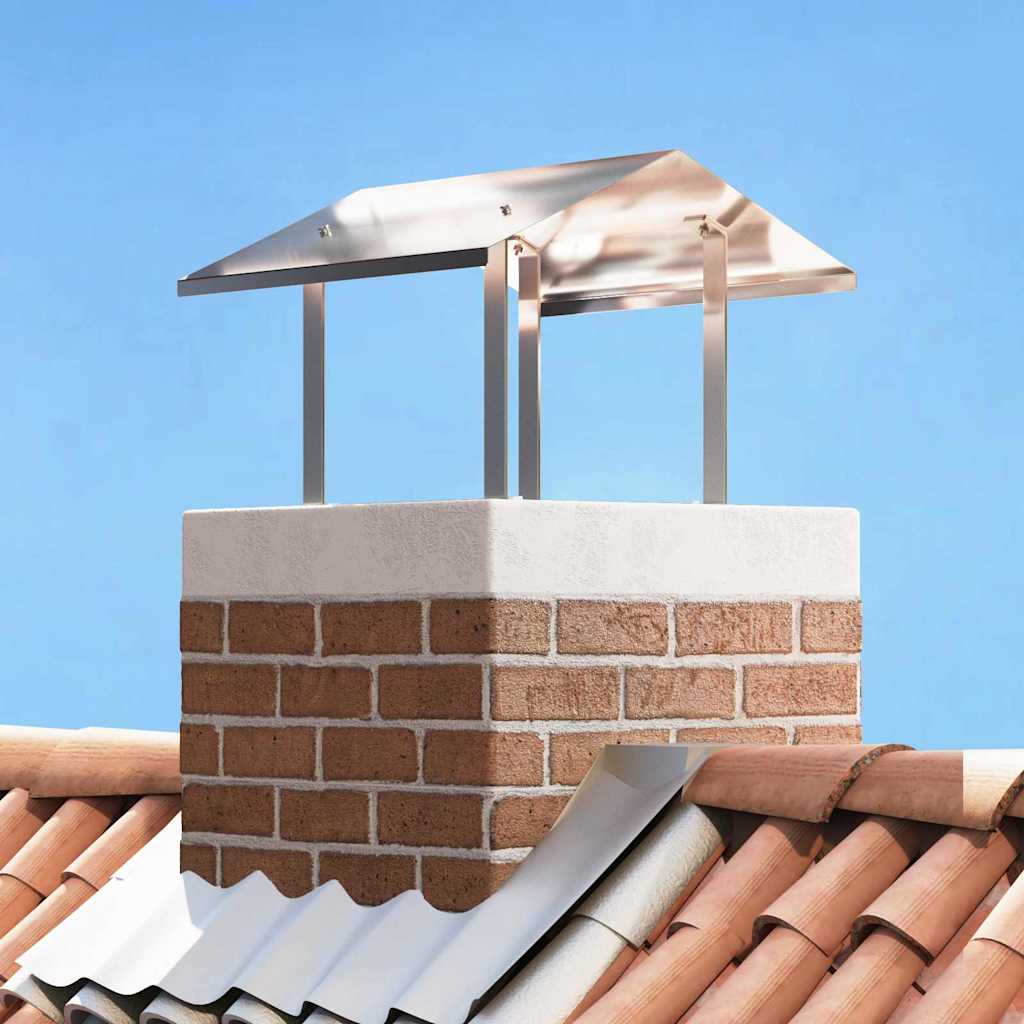 Kaminhaube Silber 40 x 40 x 37,5 cm Edelstahl