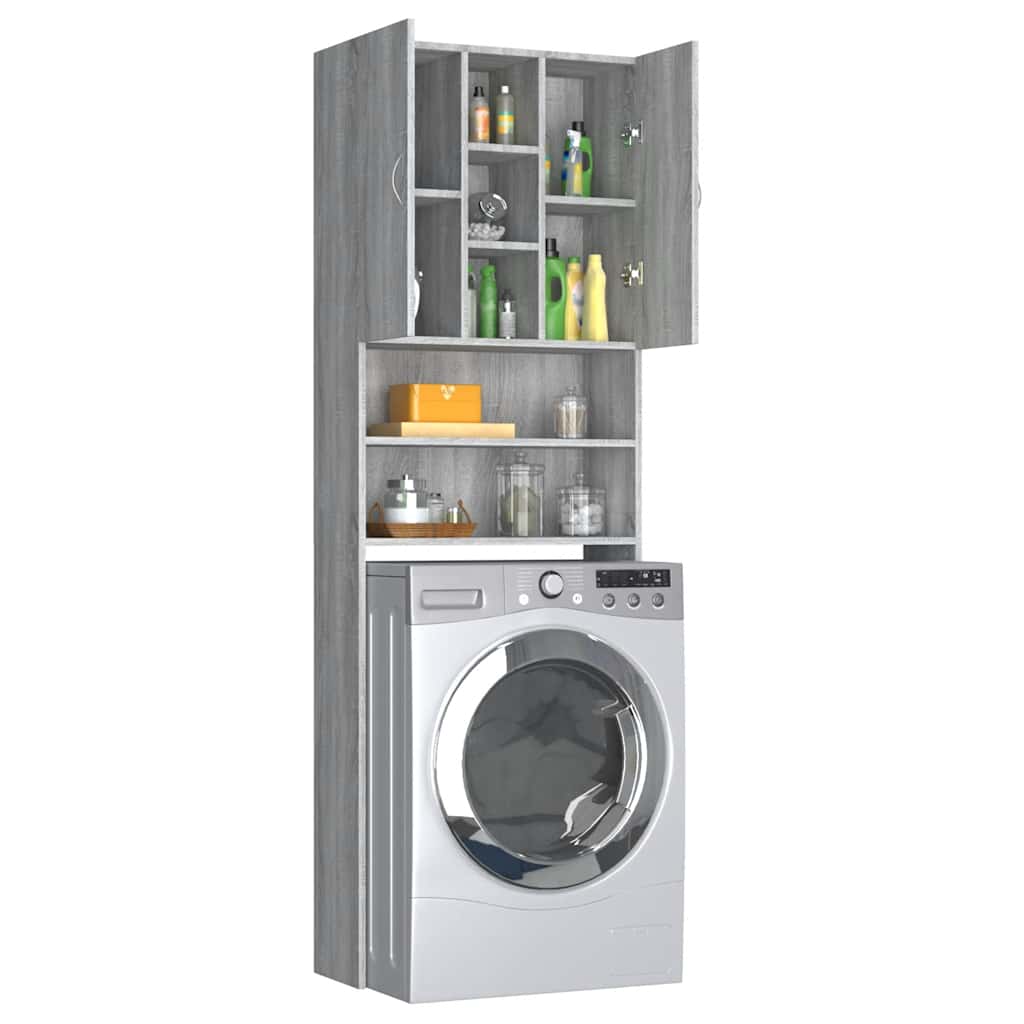 Waschmaschinenschrank Weiß 64x25,5x190 cm