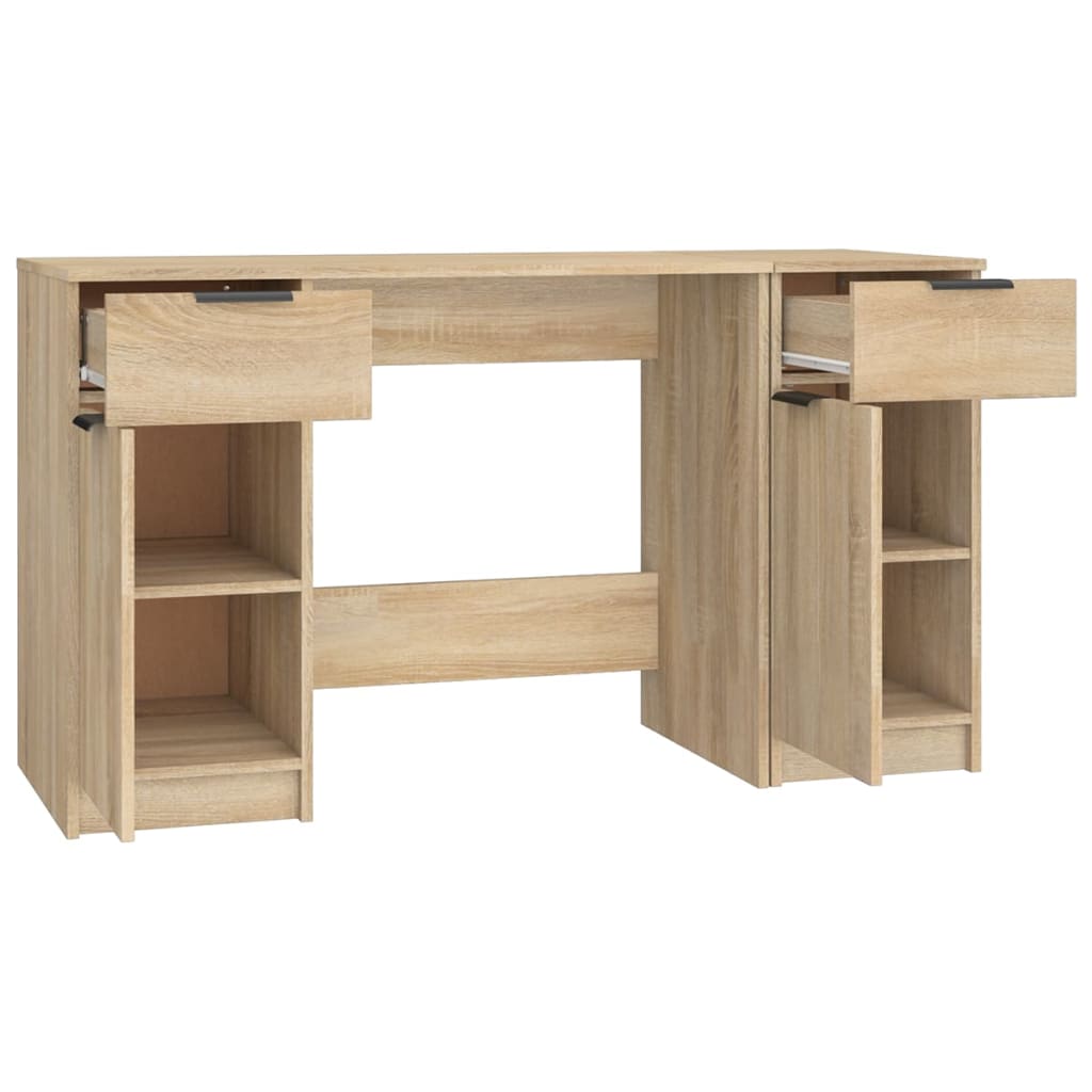Schreibtisch mit Beistellschrank Weiß Holzwerkstoff
