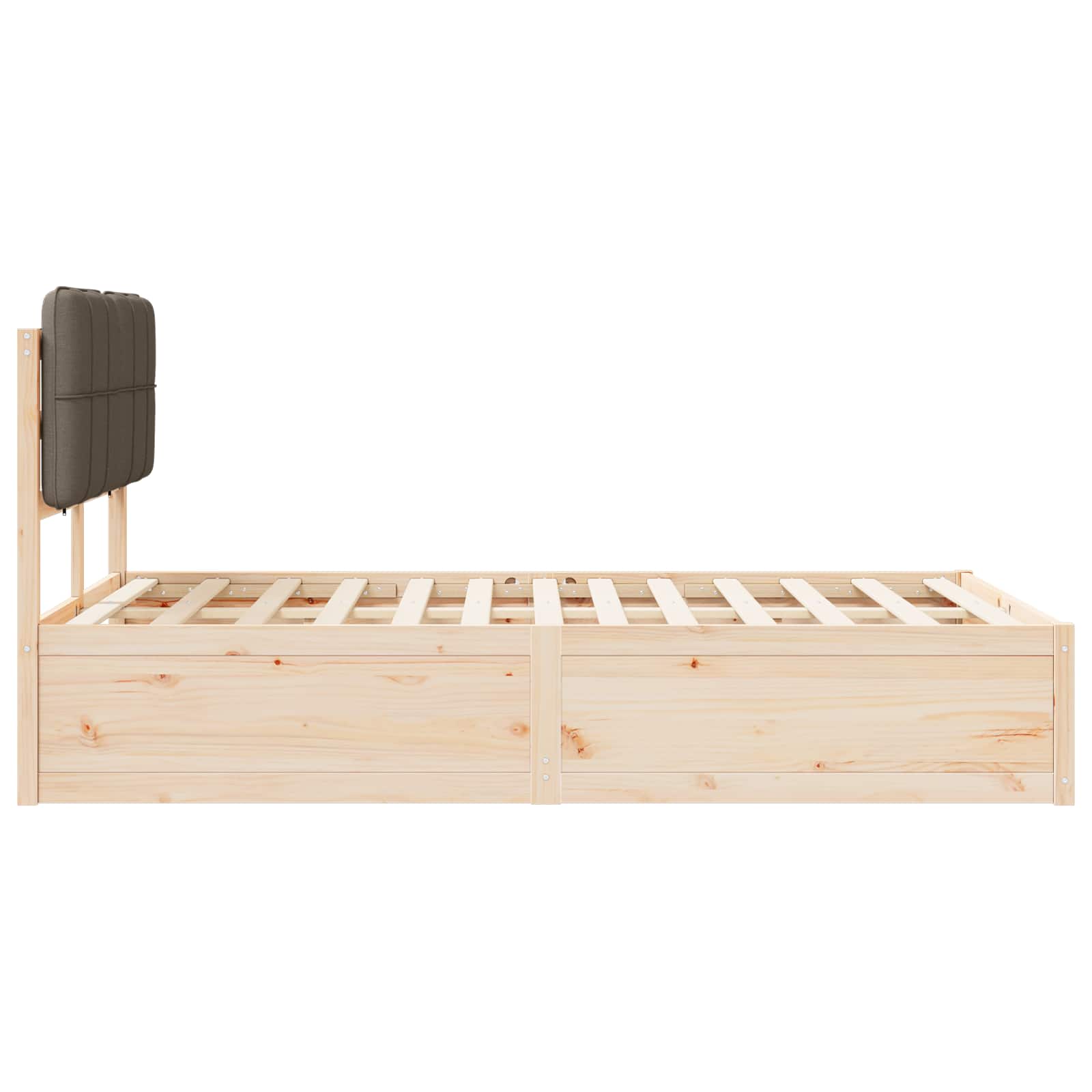 Bettgestell mit gepolstertem Kopfteil Hellgrau 200 x 200 cm