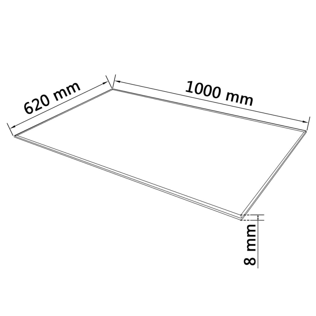 Tischplatte aus gehärtetem Glas quadratisch 700x700 mm