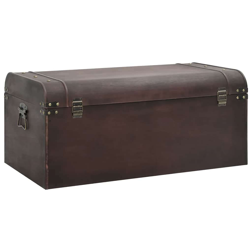 Schatztruhe mit Riegeln Dunkelbraun 79,5x39,5x39,5 cm Sperrholz