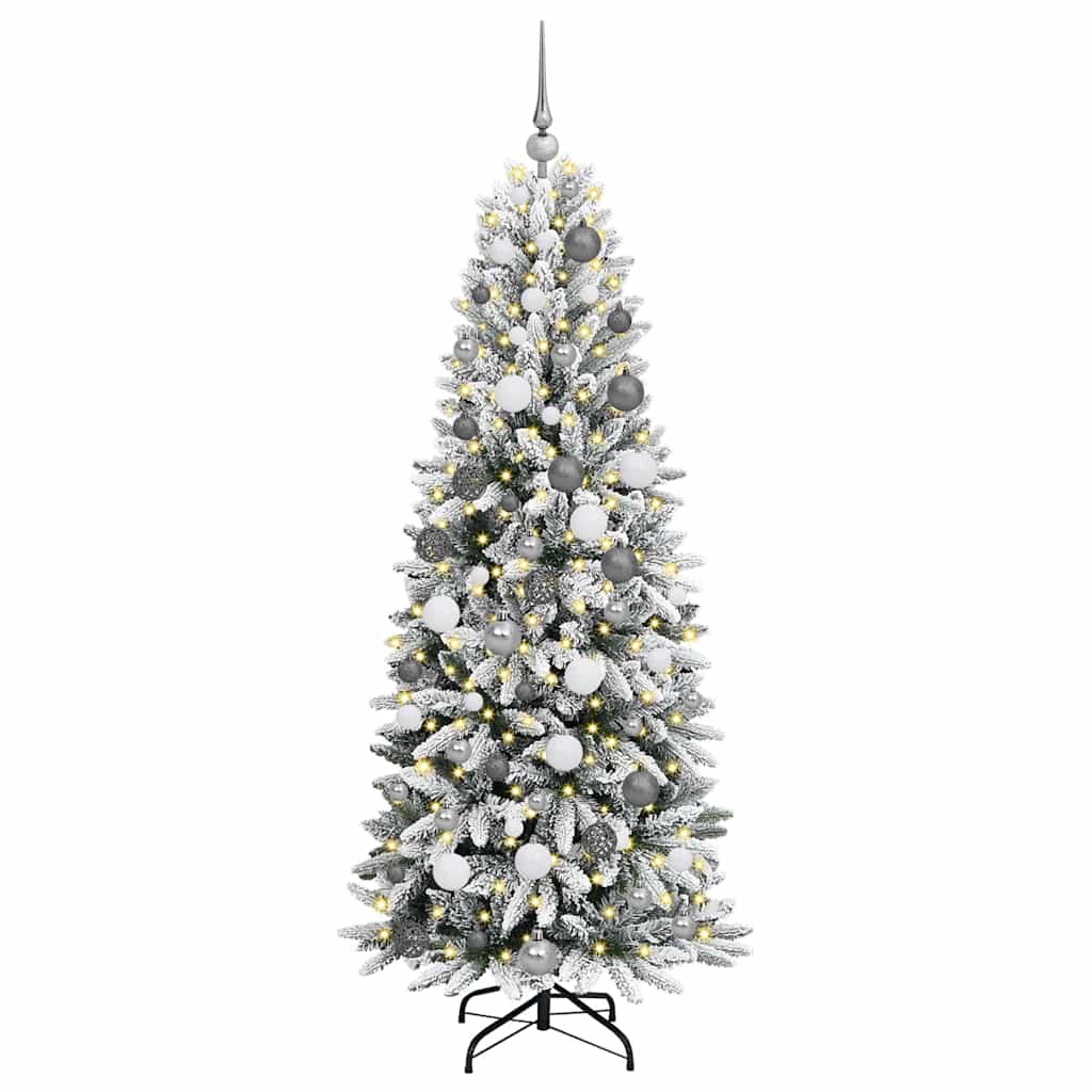 Künstlicher Weihnachtsbaum mit 150 LEDs mit Ständer Weiß 120 cm
