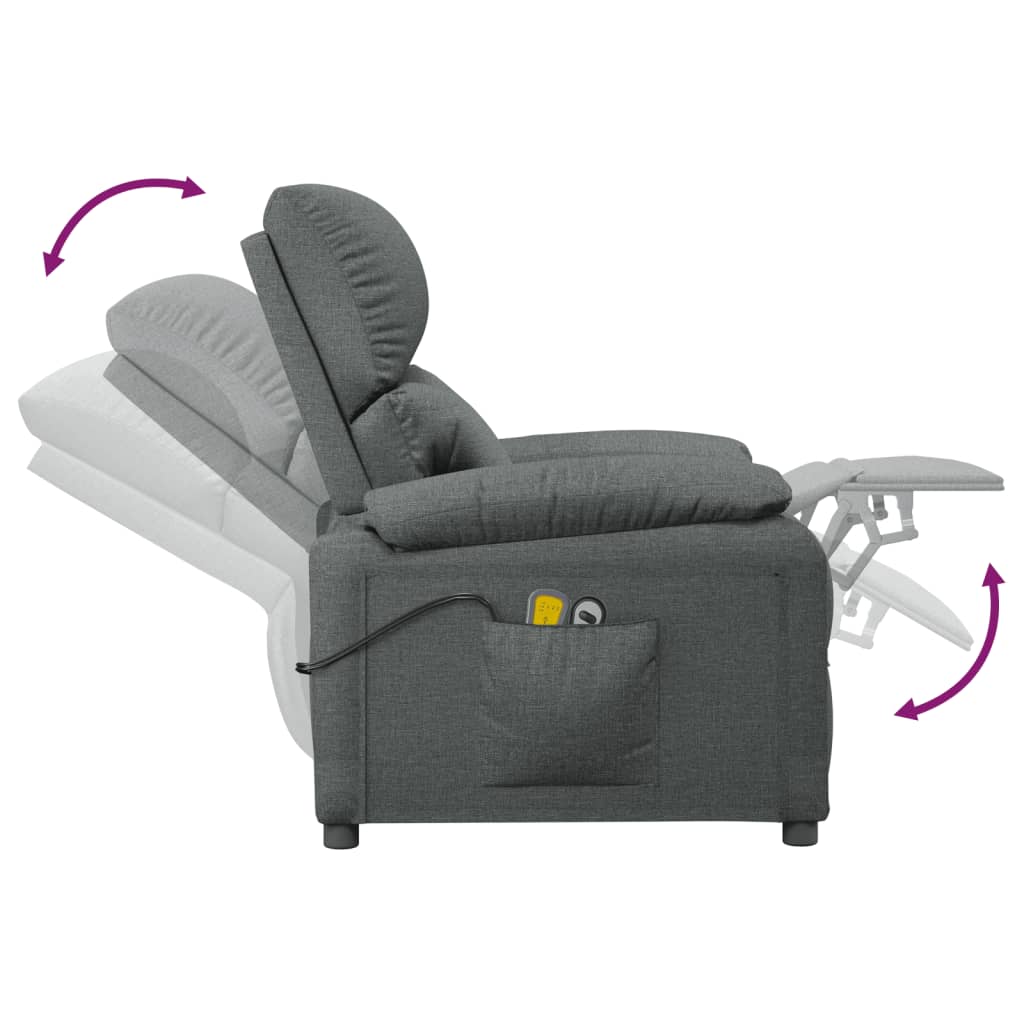 Massagesessel Elektrisch Schwarz Stoff