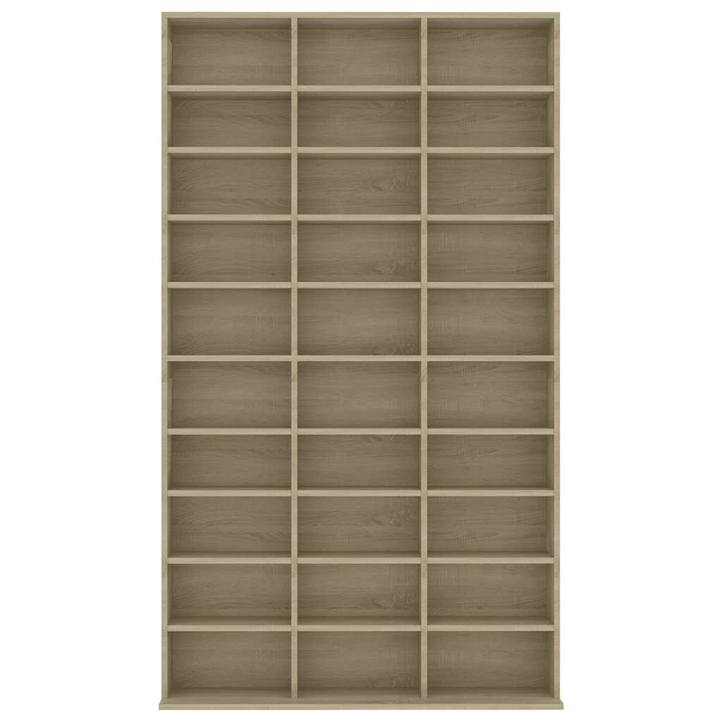 CD Regal Schwarz Eichen-Optik 101 x 23 x 177,5 cm Holzwerkstoff