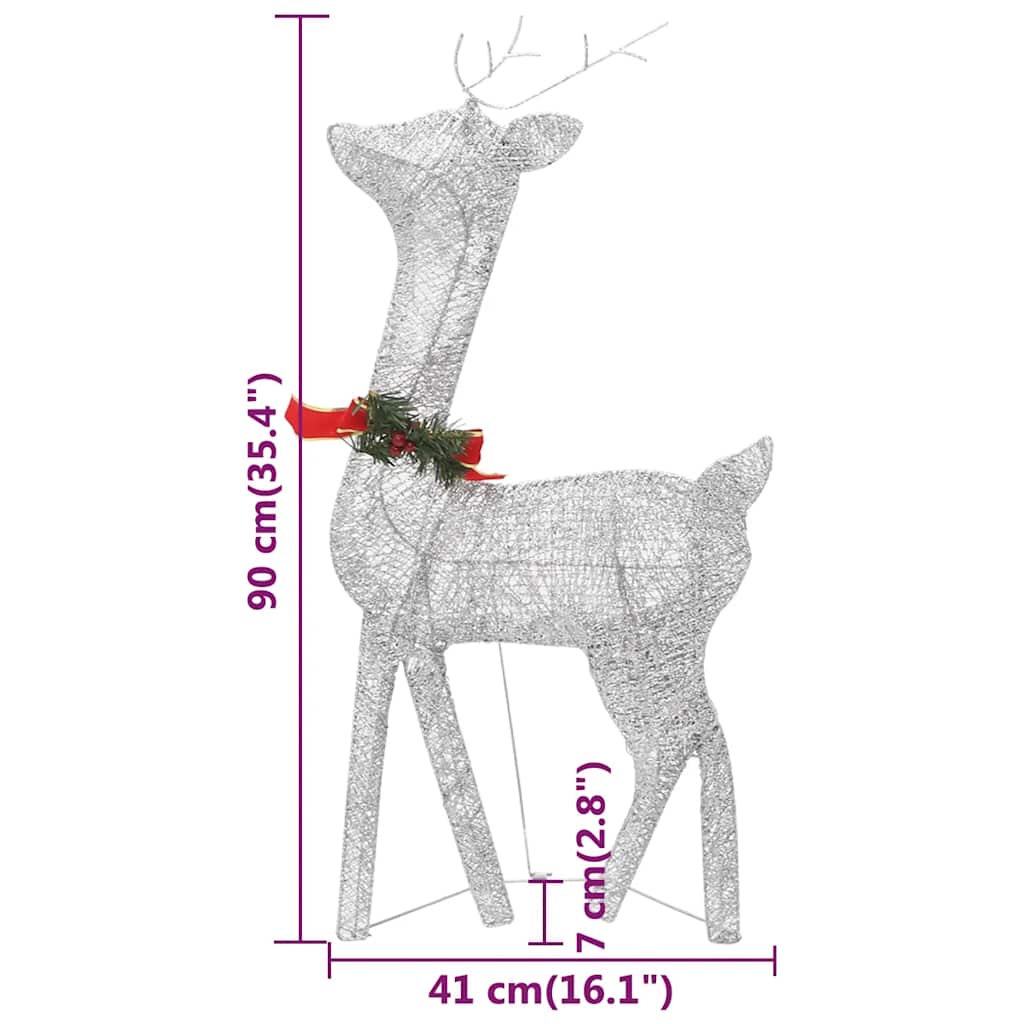 Weihnachtsdeko LED Rentiere 270x7x90 cm Golden Warmweiß