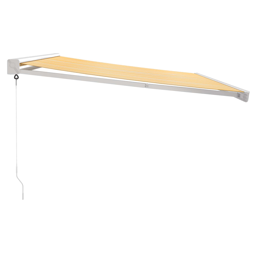 Markise Einziehbar Blau und Weiß 4x3 m Stoff und Aluminium