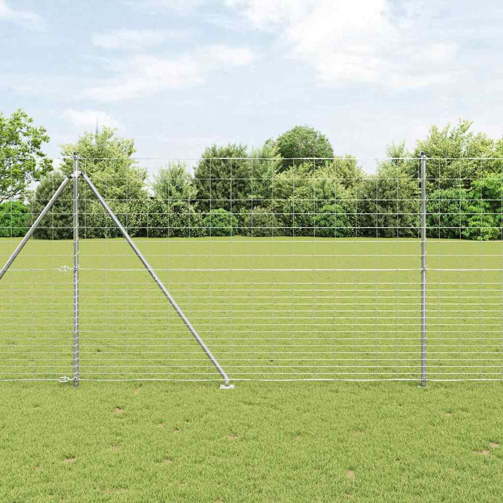 Ground Fix Geschweißter Drahtzaun 25 x 0,8 m Silber Netz