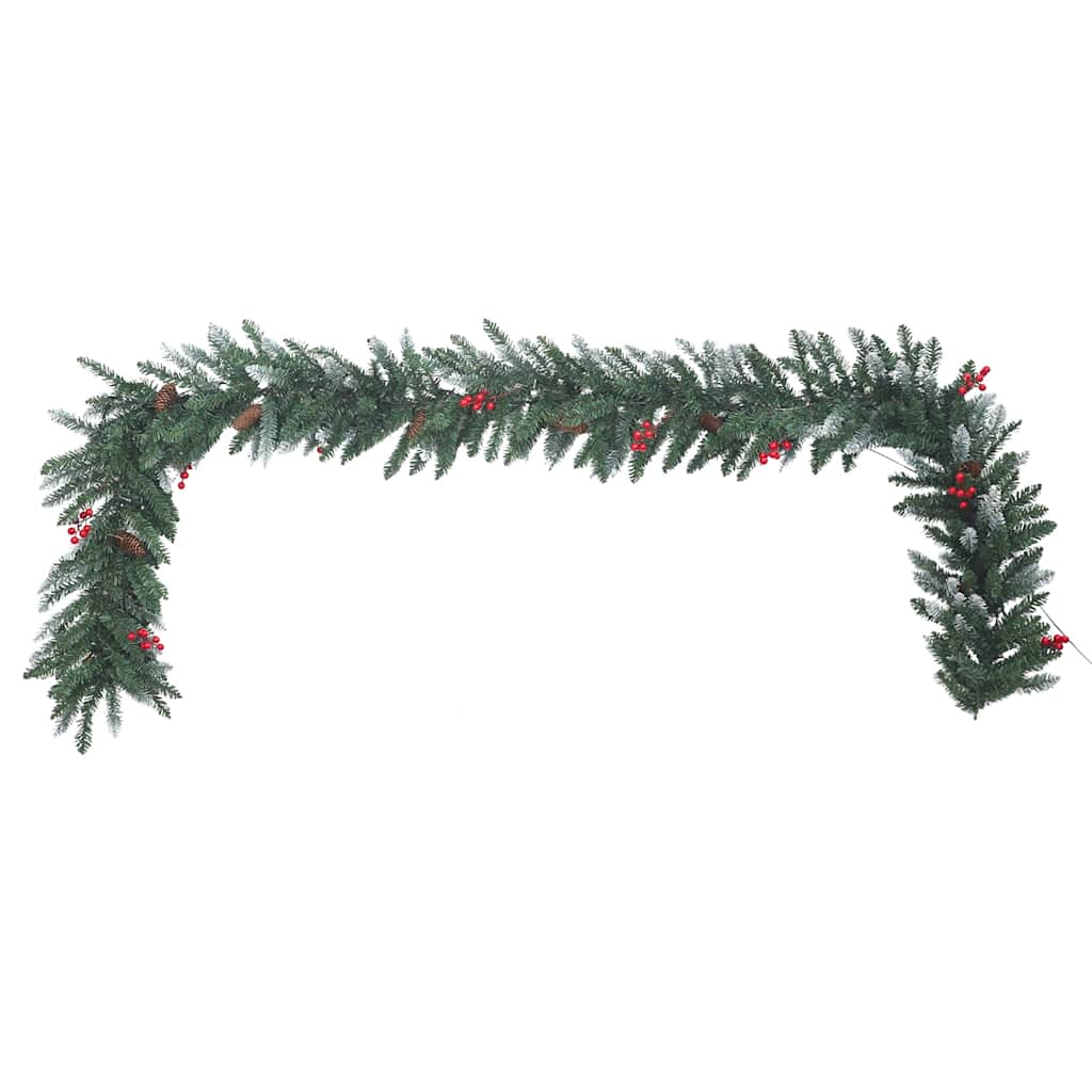 Künstliche Weihnachtsbäume 2 Stk. mit Kranz, Girlande und LEDs