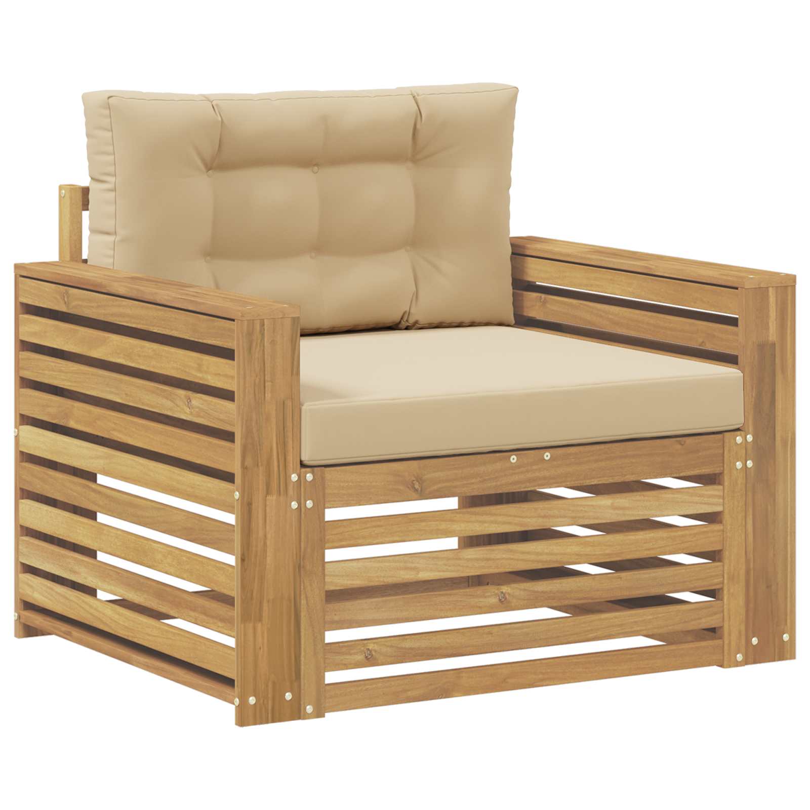 2 Stück Outdoor-Sofa Natur