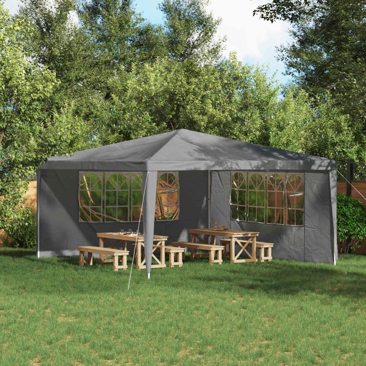 Party Zelt Seitenteil 2 pcs 300 x 195 cm Rot PE und Stahl