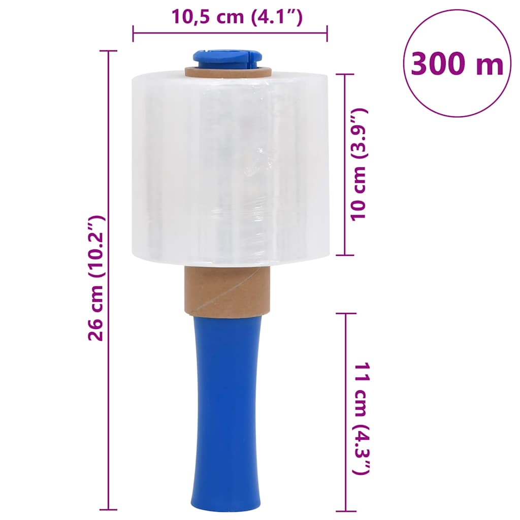 Stretchfolie mit Griff 10 Stk. Transparent 23 μm 50 cm x 150 m