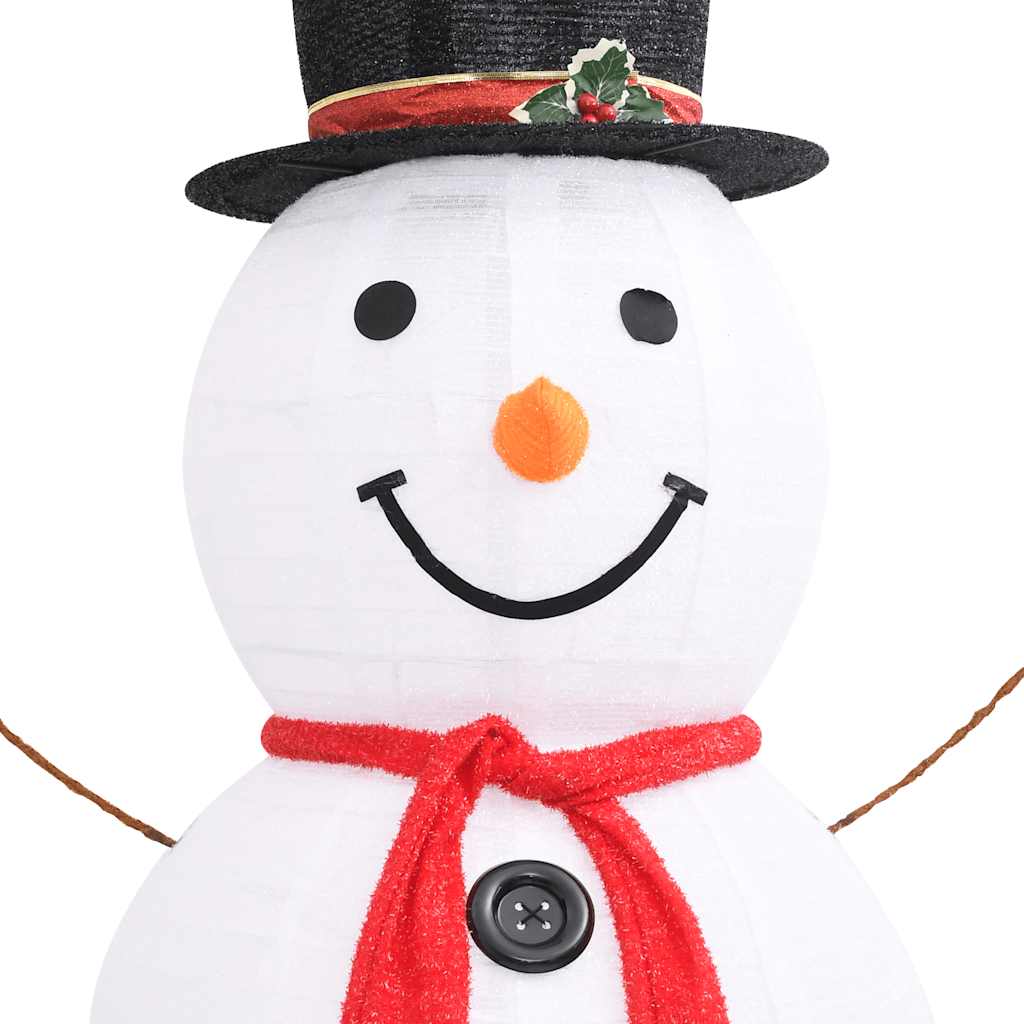 LED-Schneemann Weihnachtsfigur Luxus-Stoff 60 cm