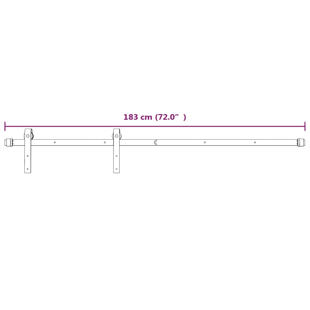 Schiebetürbeschlag-Set SKIEN 183 cm Stahl Schwarz