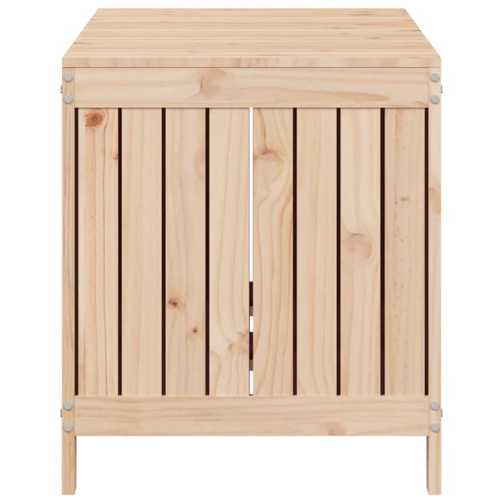 Gartentruhe Grau 76x42,5x54 cm Massivholz Kiefer