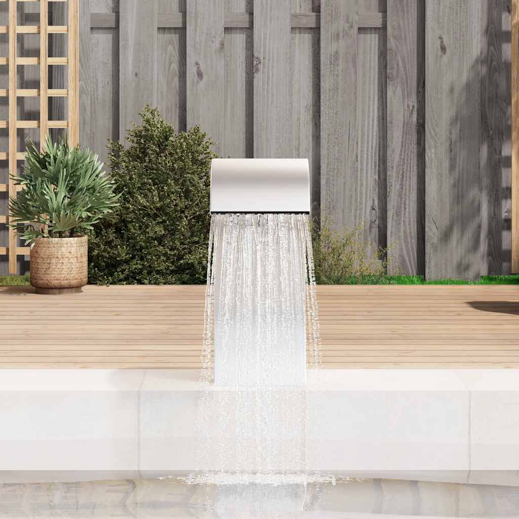 Pool-Wasserfall mit LEDs 22x60x70 cm Edelstahl 304