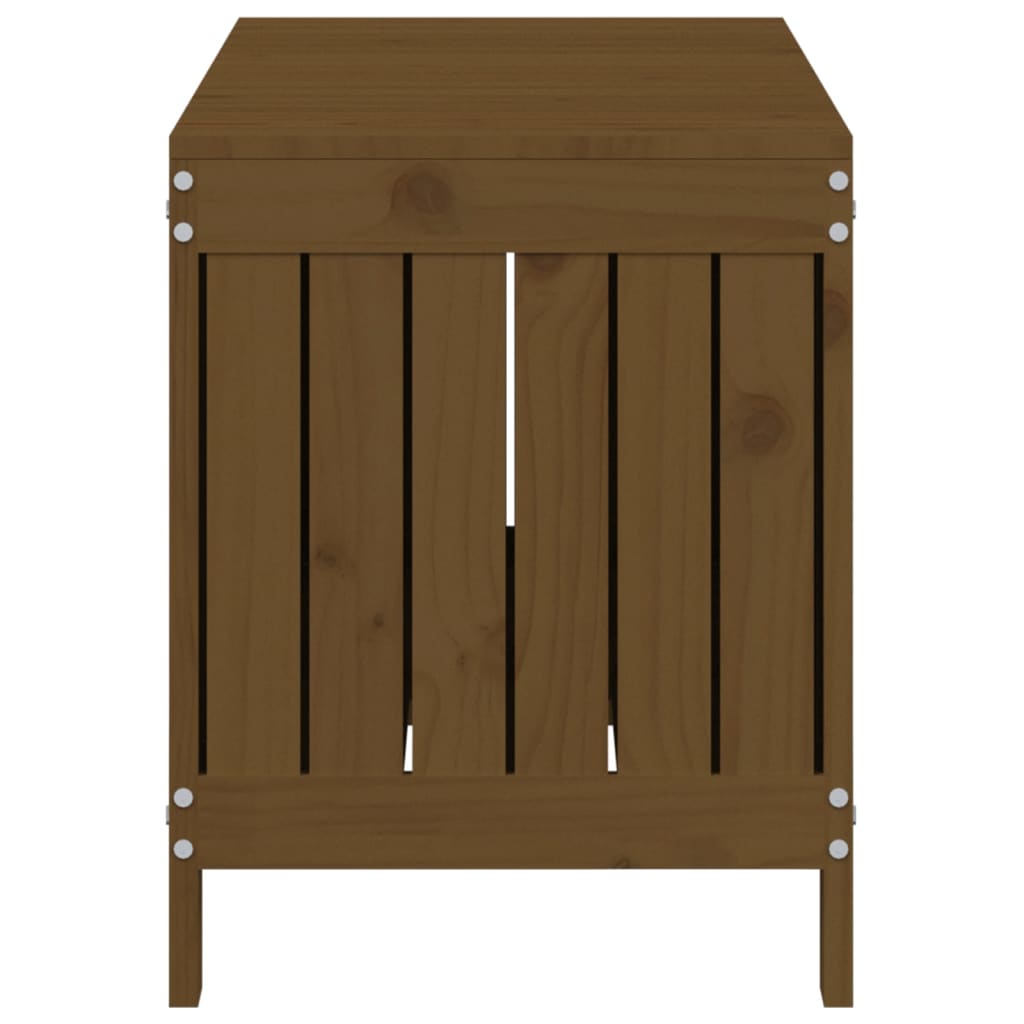 Gartentruhe Grau 76x42,5x54 cm Massivholz Kiefer