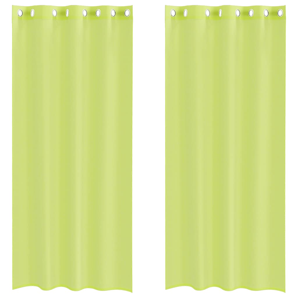 Voile Vorhänge mit Ösen 2 Stk. Apfelgrün 140x140 cm