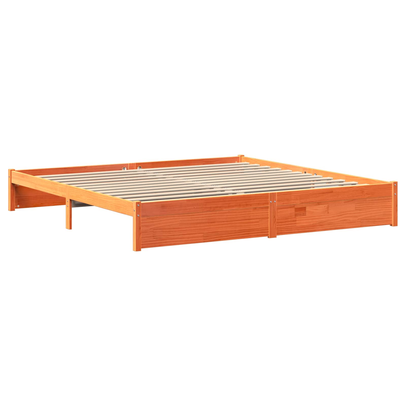 Bettgestell mit Aufbewahrungskopfteil Wachsbraun 150 x 200 cm