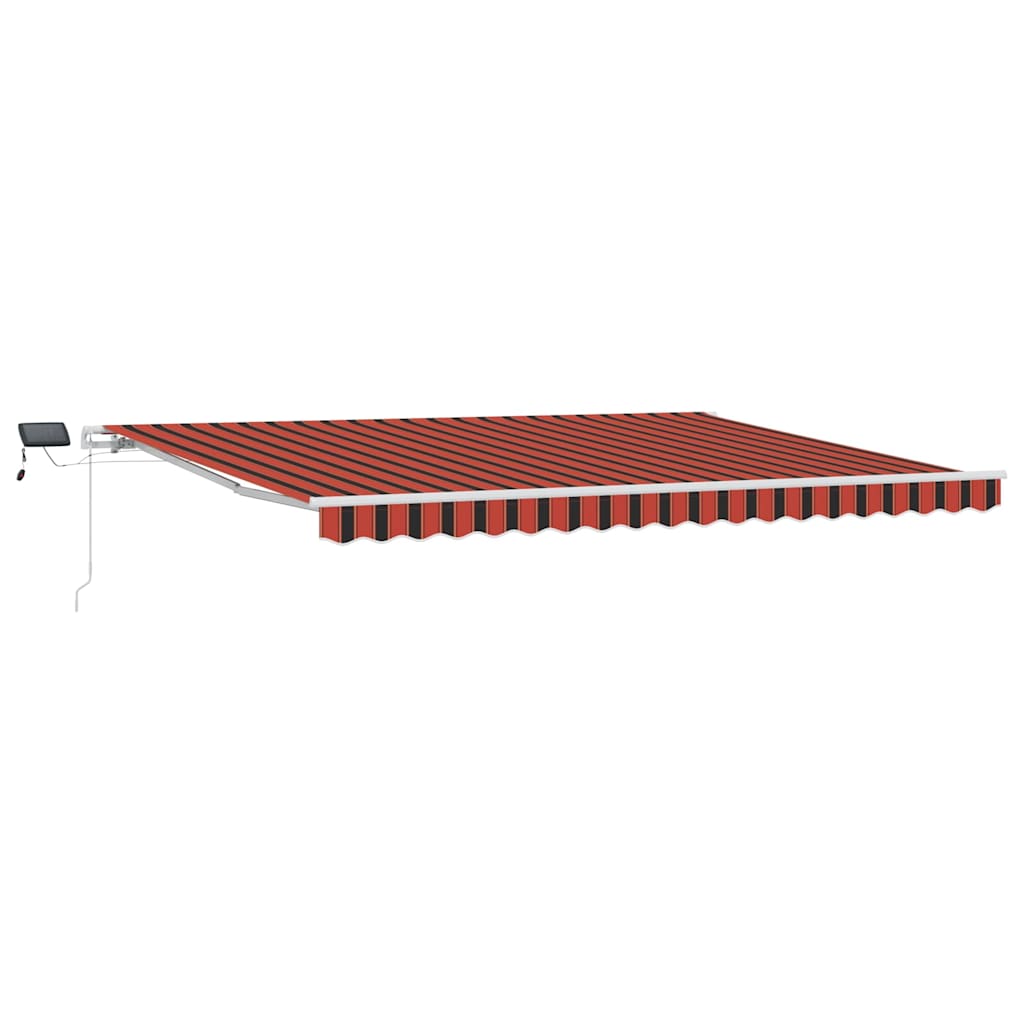 Markise Manuell Einziehbar mit LED 300x250 cm Blau und Weiß