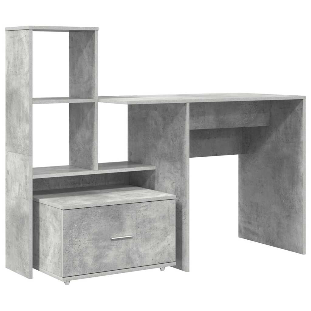 Schreibtisch mit Regal Weiß 131,5 x 50 x 106,5 cm Holzwerkstoff