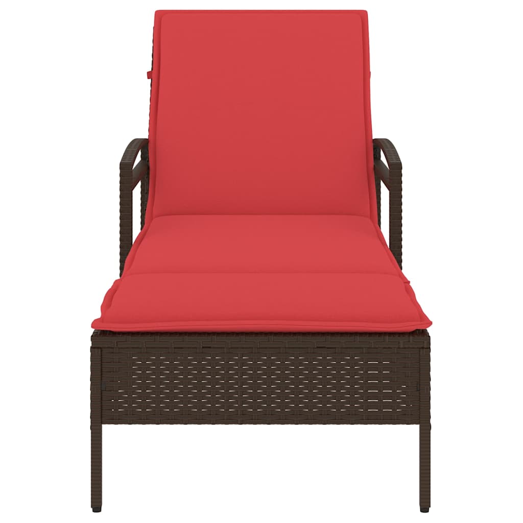 3-fach verstellbare Sonnenliege Poly-Rattan Braun
