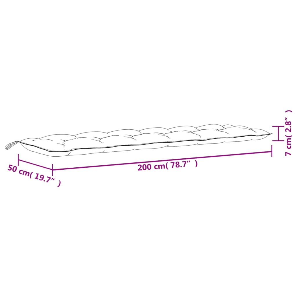 Gartenbank-Auflage Anthrazit 100x50x7 cm Oxford-Gewebe