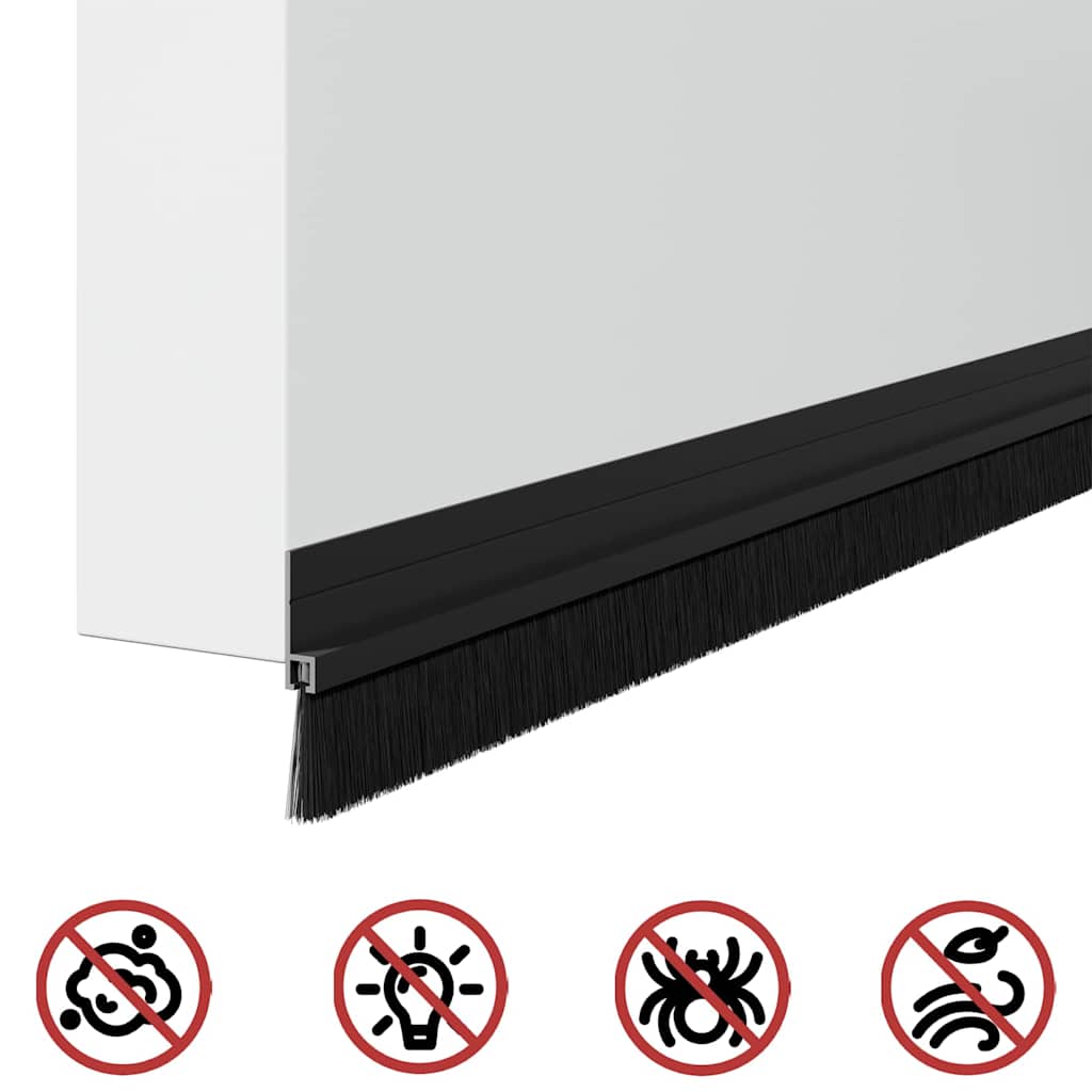 Selbstklebende Türbürstendichtungen 2 pcs Braun 100 cm