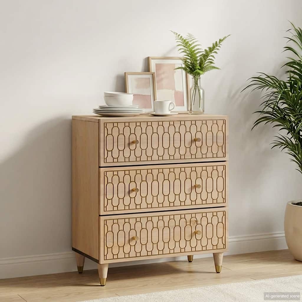 Beistellschrank 60x33x75 cm Massivholz Mango