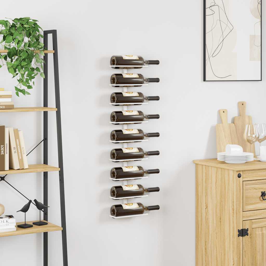 Wand-Weinregal für 9 Flaschen Schwarz Eisen