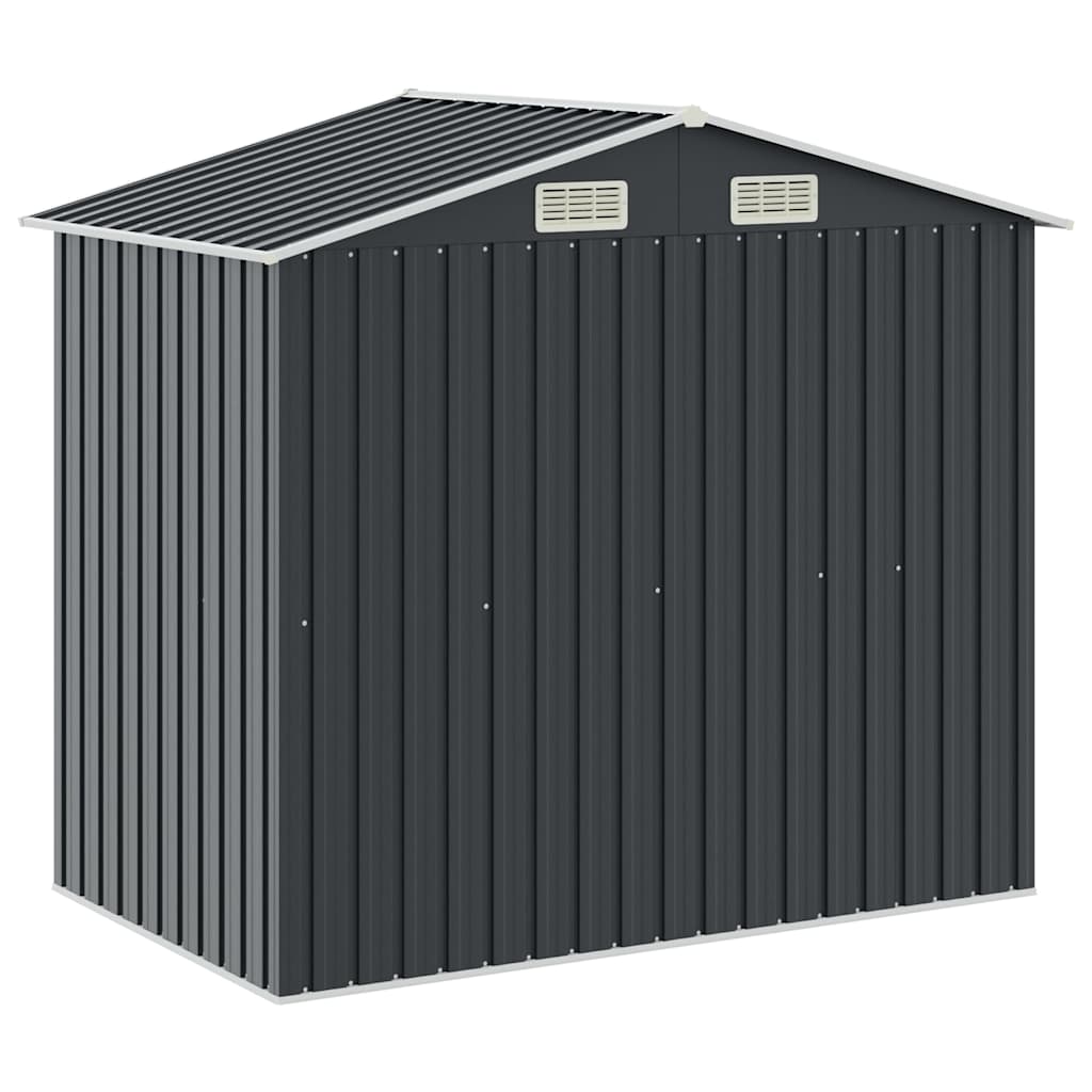 Gartenhaus mit Regal Grau 205x130x183 cm Eisen