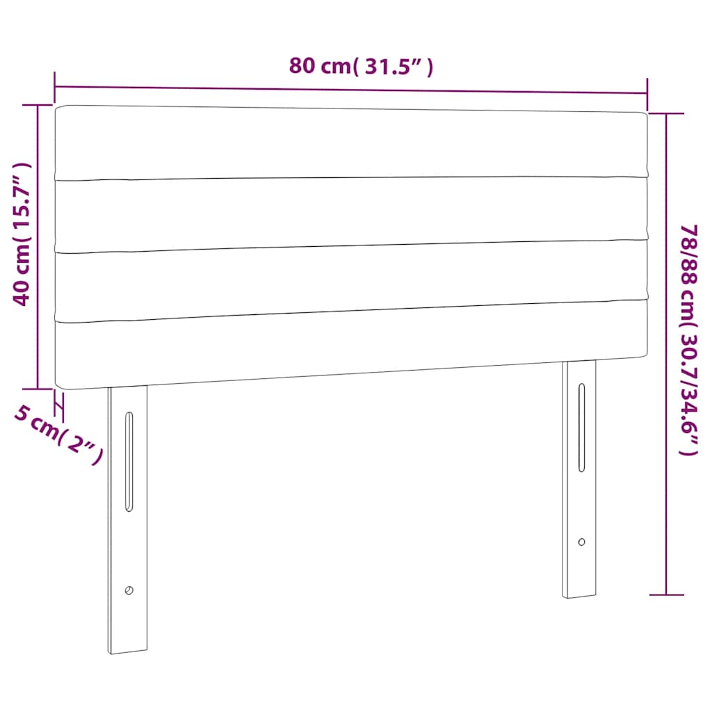 Kopfteil Hellgrau 80x5x118/128 cm Stoff