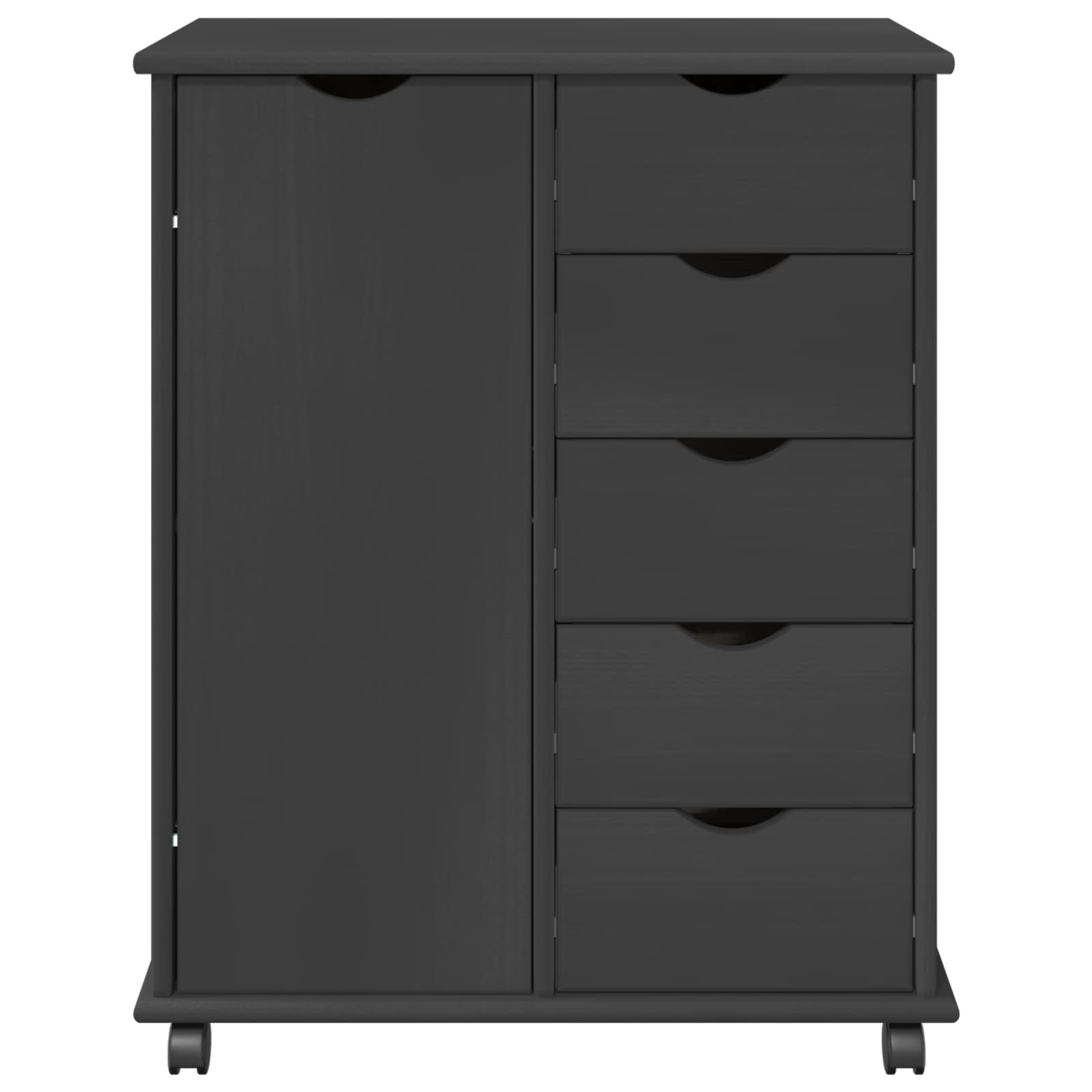 Rollschrank Honigbraun 63,5 x 39 x 79 cm Massivholz Kiefer