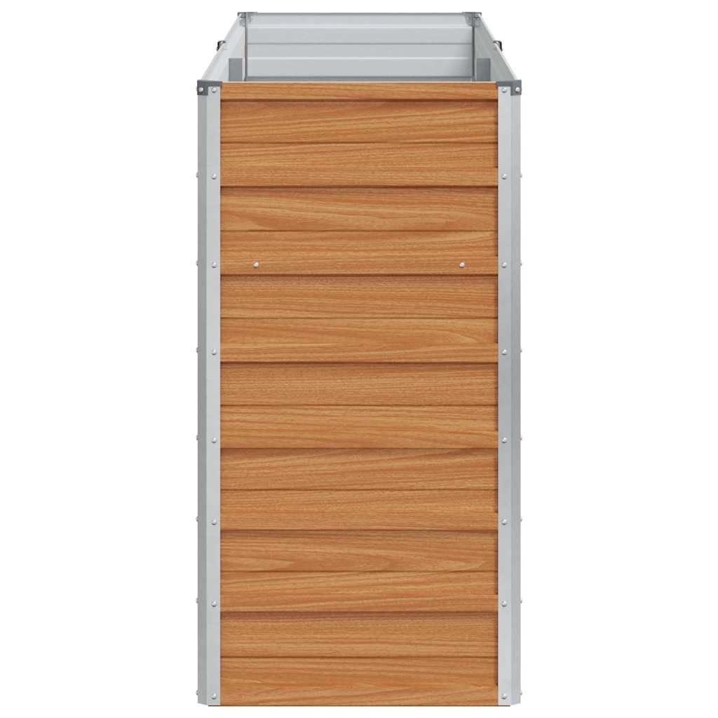Hochbeet Hellbraun 100 x 100 x 77 cm Verzinkter Stahl