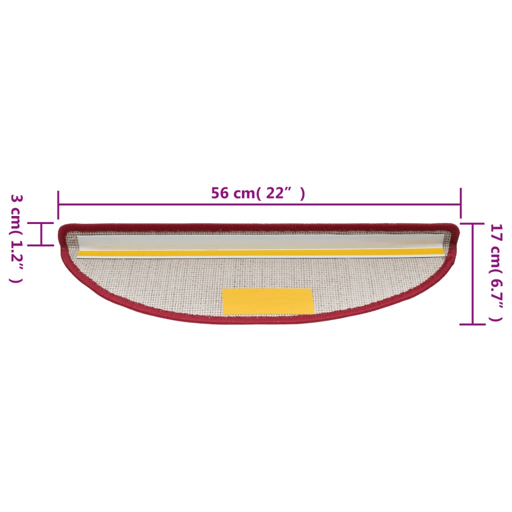 Stufenmatten 15 Stk. 56x17x3 cm Anthrazit Halbrund