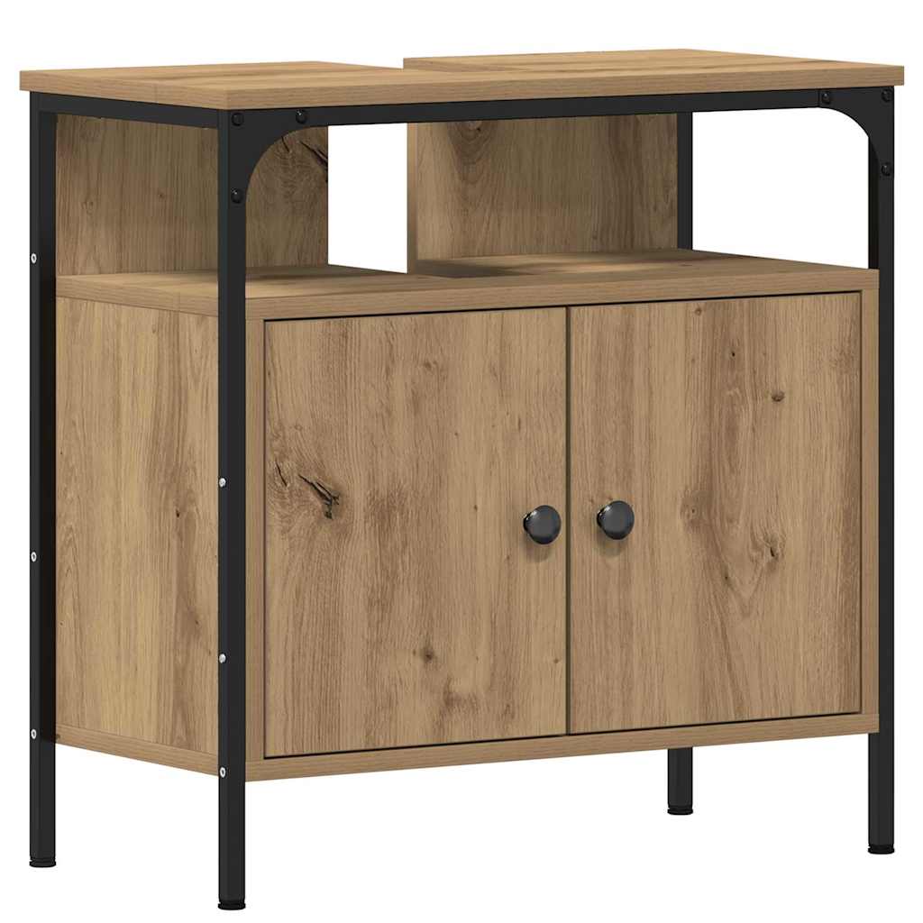 3-tlg. Badmöbel-Set Räuchereiche Holzwerkstoff