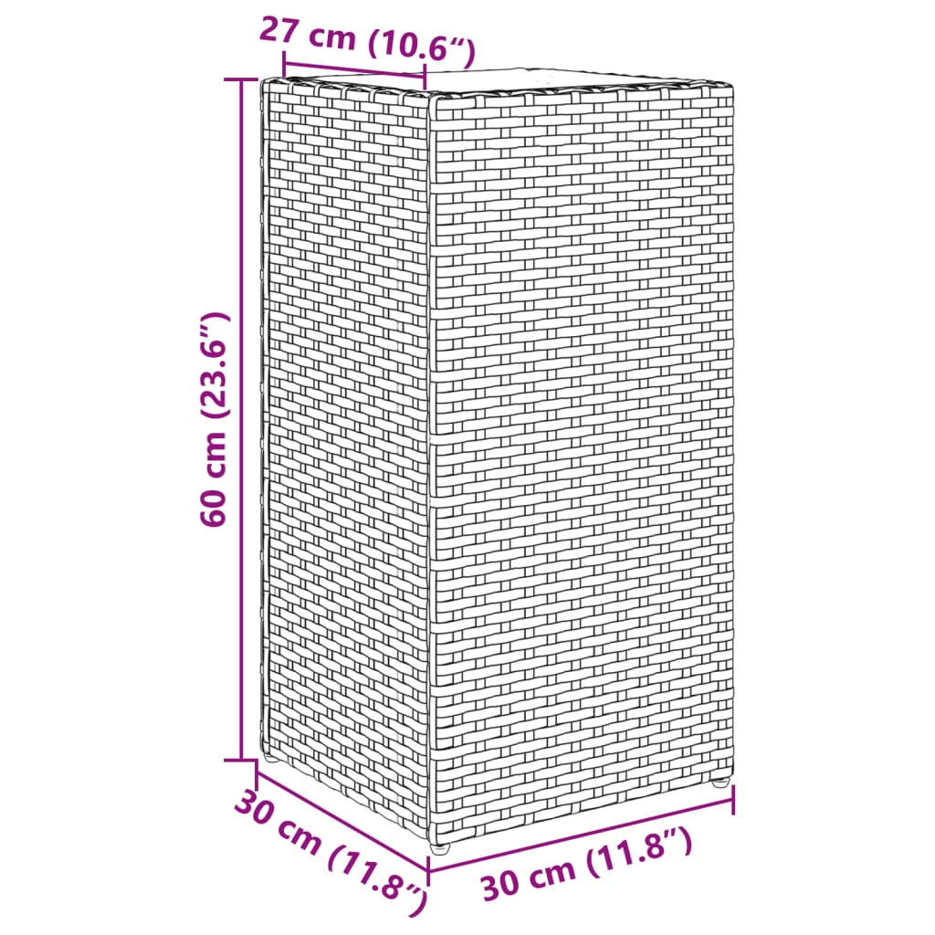 Pflanzkübel 2 Stk. Schwarz 40x40x80 cm Poly Rattan