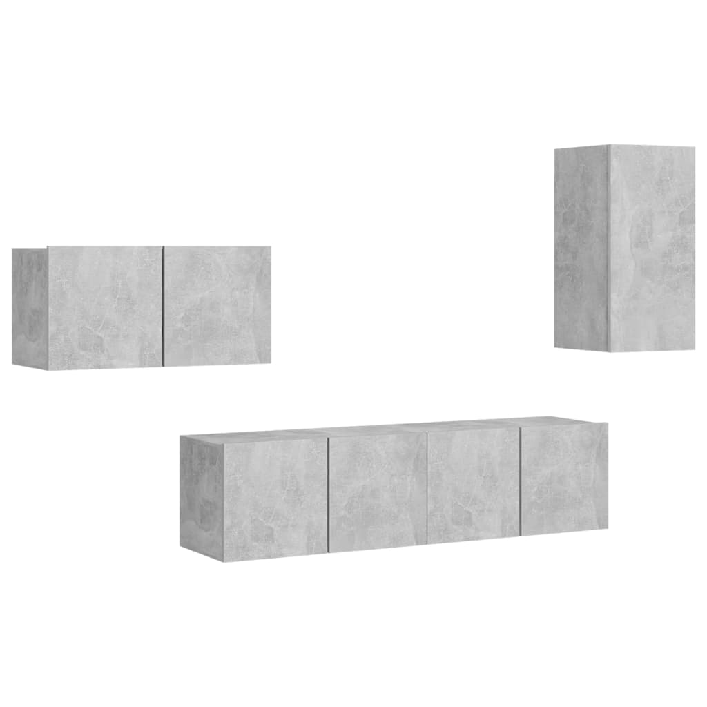 4-tlg. TV-Schrank-Set Weiß Holzwerkstoff