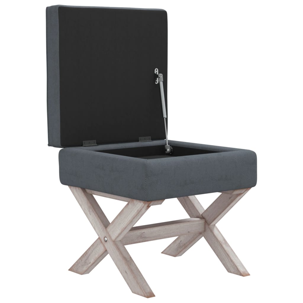 Hocker mit Stauraum Dunkelgrau 45x45x49 cm Stoff