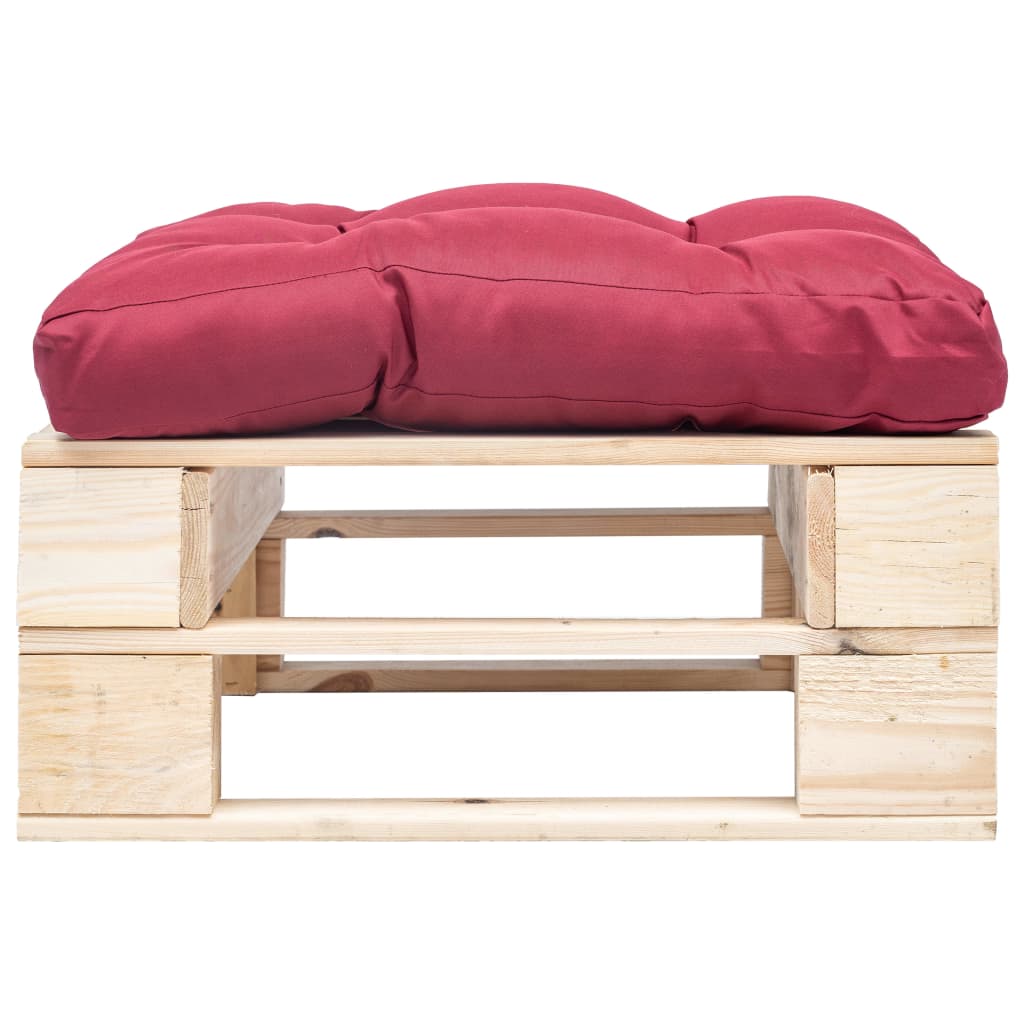 Garten-Palettenhocker mit Kissen Holz Natur