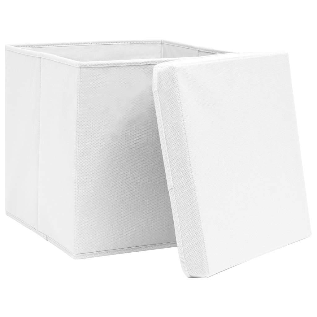 Aufbewahrungsboxen mit Deckeln 10 Stk. 28x28x28 cm Schwarz