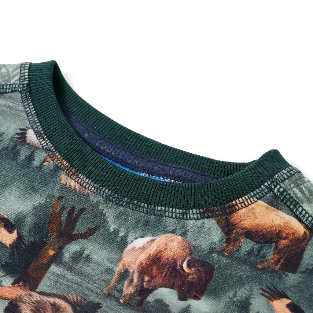 Kinder-Sweatshirt Dunkelgrün 128